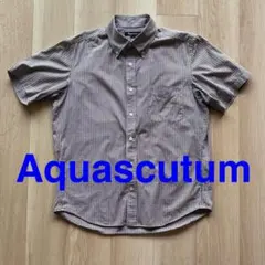 Aquascutum アクアスキュータム ボタンダウン 半袖 チェック XLのサムネイル