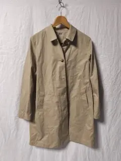 ユニクロ ブロックテックステンカラーコート ベージュ レディース L