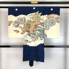 子供着物 七五三 襦袢付き お宮参り 3歳 祝着 狛犬 花草模様 CK-7391のサムネイル