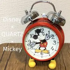 Disney ディズニー ミッキーマウス 置時計 目覚まし時計 赤 レトロ