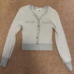 earth music&ecology チェック柄長袖カーディガン