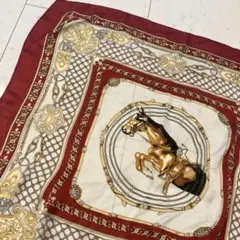 馬柄 シルク風スカーフ