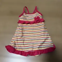 ベビー水着(女の子) ストライプ フリル付き