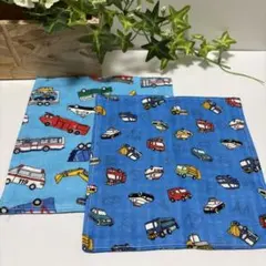 ハンドメイド　ガーゼハンカチ2枚セット★男の子　車C