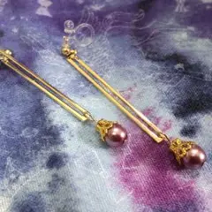 思慮のラベンダー ノンホールピアス ハンドメイド