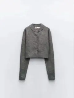 ZARA ザラ　グレー クロップドカーディガン 長袖