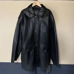 【オーバーサイズ本革】美品　フルレザー　オーバーサイズジャケット　黒　ラムレザー