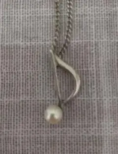 新品 音符 パール付きネックレス シルバー925