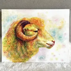 【羊】一点物　手描きキャンバスアート　アクリル画　原画