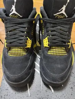 BSB　Air Jordan 4 ブラック/イエロー JORDAN BRAND AIR JORDAN 4 RETRO GS BLACK/WHITE-TOUR YELLOW