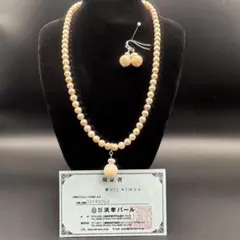 【浜幸パール保証書付】特選アコヤ真珠マルチカラーネックレス＆ピンク珊瑚セットSV