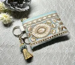 インド刺繍リボン ちいさなポーチ