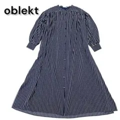 美品 oblekt オブレクト ストライプ シャツ ロングワンピースのサムネイル