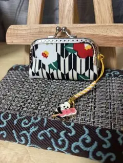 【3.4月限定】実用的がま口印鑑ケース 華より団子 桜あん パンダチャーム