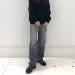 Lee ダークグレー ストレートジーンズ