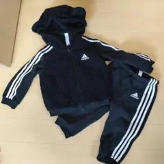 adidas ボアジャージセット 黒 80cm　ベビー　セットアップ　ジャージ