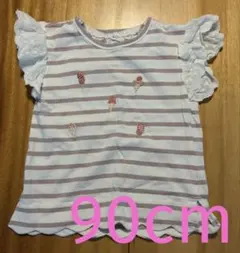 【バースデイ】ストライプ フリル袖 Tシャツ