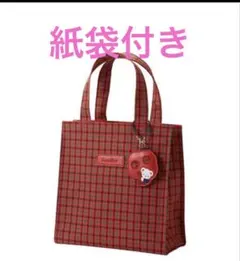 新品未使用】未開封 familiar ファミリア トートバッグ チェック大 赤