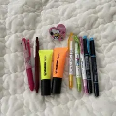 スヌーピー 蛍光ペン ボールペン 9本セット