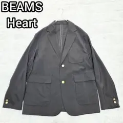ビームスハート　BEAMS　テーラードジャケット　黒　洗濯可　金ボタン　シンプル