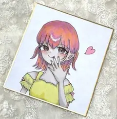 手描き アナログイラスト オリジナルイラスト コピック 色紙 天使