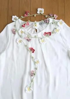 トルコ伝統 オヤ編み 花ラリエットネックレス｜華やか・ロング150cm・2way