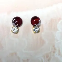 ガラスナギット+Ａ級ガラス製ストーン　即購入は貼るピアス仕様