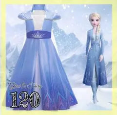エルサドレス アナ雪２ プリンセス キッズドレス 白 紫 レース フリル 120
