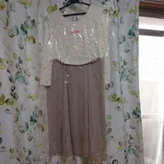 スウィートマミー　マタニティウェア バイカラーレースワンピース 7分袖