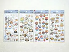 大人の図鑑シール お米編 うどん編 どんぶり編 カレー編 4枚セット