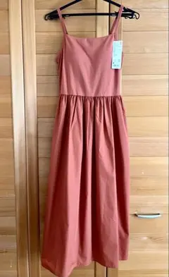 新品！ユニクロ　異素材コンビ　キャミワンピース M