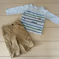 familiar 長袖Tシャツ& ズボン　80〜90 男の子　車　ファミリア