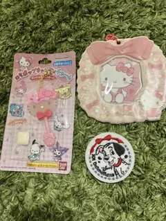 ハローキティ　ロリポップキャンディチャーム　カードホルダー　刺繍ステッカー