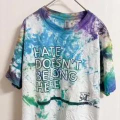希少✨ GILDAN 【M】 タイダイ Tシャツ 半袖 ロゴ 古着 ストリート