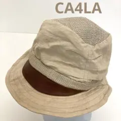 CA4LA カシラ　ハット　帽子　異素材　麻　牛革　ユニセックス