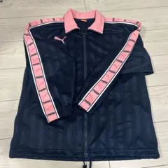 PUMA ストライプジャージ ssネイビー/ピンク