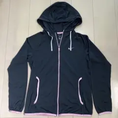 【美品】NIKE DRI-FIT フルジップ パーカーレディース S 黒 ピンク