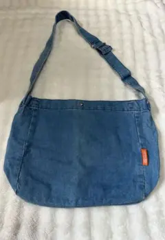 デニムブルー ショルダーバッグ 約横38cm
