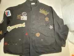 【春秋冬】LORSON 黒ミリタリージャケット New York刺繍