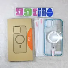 ☘️ iPhone14 Pro Max ケース ブルー フィルム2枚入