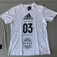 adidas ホワイト Tシャツ ナンバー03 160cm