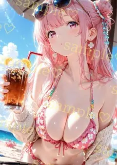 キラキラ　かわいい　AIイラスト　ポスター　A4サイズ　a483