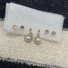 樹脂 ノンホール イヤリング ゴールド パール シンプル 小さい ピアス