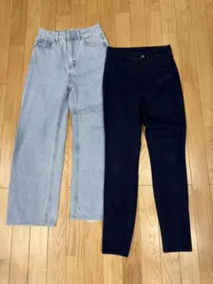 SHEIN & UNIQLO デニムパンツ 2本セット