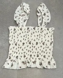 フラワープリント スモッキングキャミソール XSサイズ