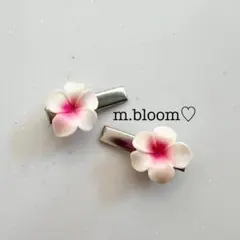 デコ♡プルメリア フラワー ヘアクリップ 2個セット ハンドメイド♡
