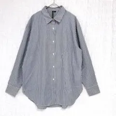 3822 HK WORKS LONDON ストライプシャツ　しまむら　大きめ　Mのサムネイル