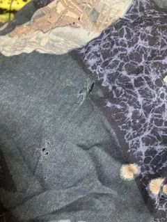 ダークブルーの生地 はぎれ　和柄