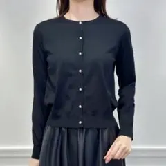 uvカットパールボタンベーシックニットカーディガン　アベニールエトワール　38