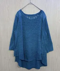 着痩せ＆着映え 鮮やかターコイズ チュニック 五分袖チュニック